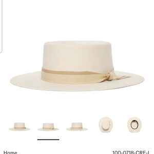 Goorin Bros Cream Boater Hat with Tan Band